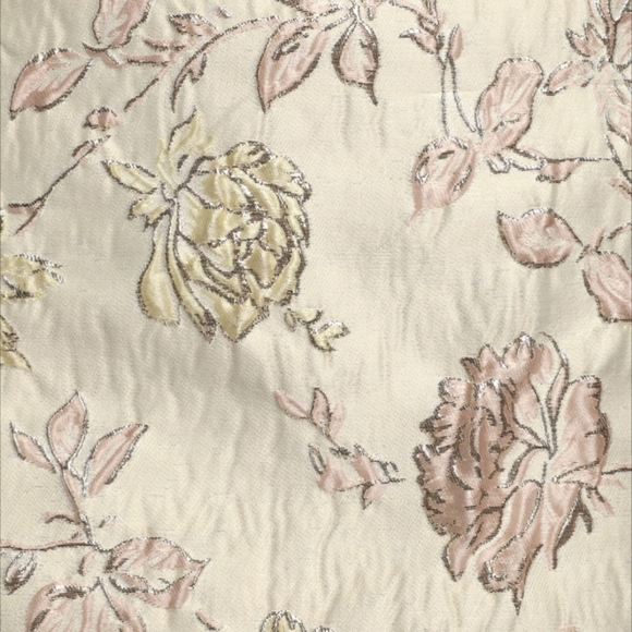 Chic Shine Cream Metallic Floral Jacquard Mini Skirt - Picture 9 of 12